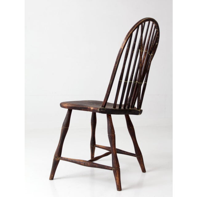 Farmhouse Antique 19th Century Brace Back Windsor Chair For Sale - Image 3 of 17