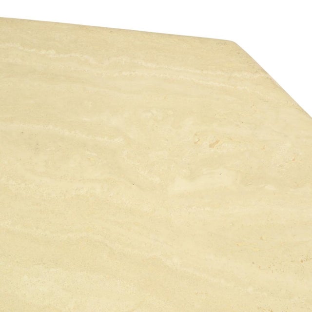 Vintage Italian Octagonal Travertine Coffee Table, 1970s For Sale - Image 6 of 18