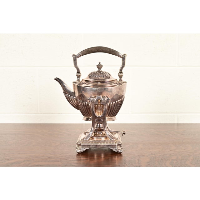 Early 20th Century Tiffany & Co. Art Deco Silverplate Tea Kettle or Coffee Pot With Boiler For Sale - Image 16 of 16