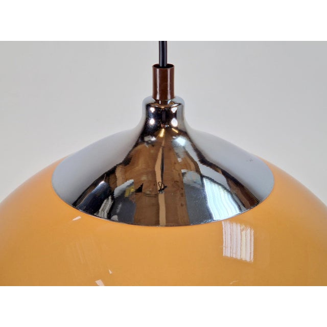 Vintage Space Age Dome Pendant Lamp in Chrome from Cosack Leuchten, Germany, 1970s For Sale - Image 6 of 14