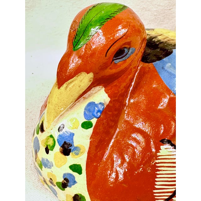 Mid 20th Century Vintage Mexican Folk Art Terracotta Bird Figural Lid - Replacement/Display Piece For Sale - Image 5 of 9