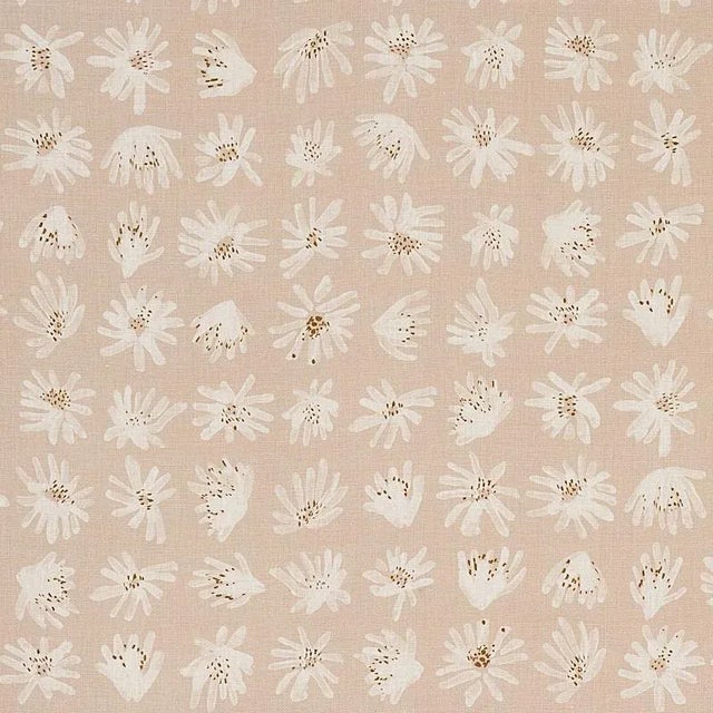 Sample - Schumacher X Caroline Z Hurley Meadow Rock Fabric in Natural For Sale
