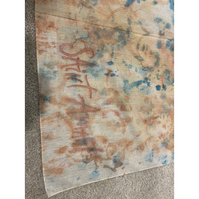 Ethereal Watercolor Style, Crowd of Faces Decorative Textile Artwork Signed Saint Amant For Sale - Image 10 of 16