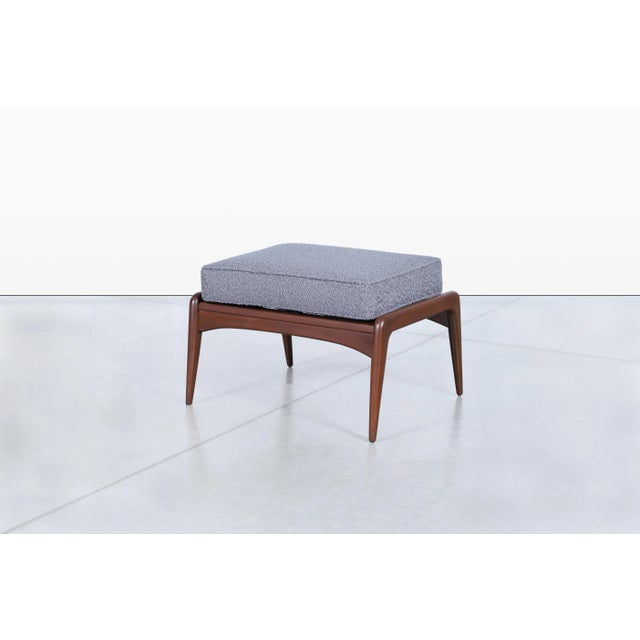 1950s Danish Modern Walnut Reclining Lounge Chair and Ottoman by Ib Kofod Larsen for Selig For Sale - Image 11 of 12