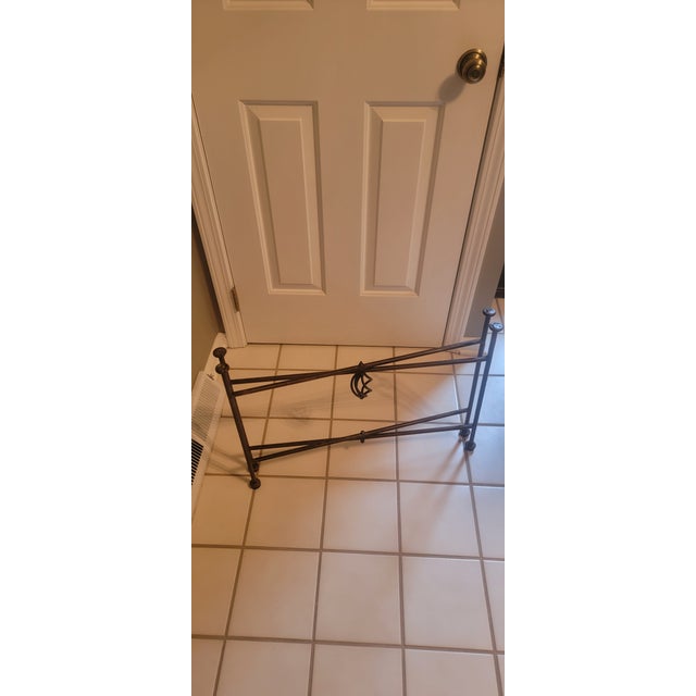 Mid 20th Century Vintage Dutch Hand Painted Metal Tray Top Accent Table on Stand For Sale - Image 14 of 18