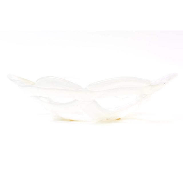 Glass Vintage Kosta Boda White Twisted Glass Bowl Decorative or Serving For Sale - Image 7 of 10