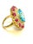 Early 21st Century Bochic "Orient" Vintage African Ruby, Topaz & Diamond Ring Set In 18K Gold & Silver For Sale - Image 5 of 18