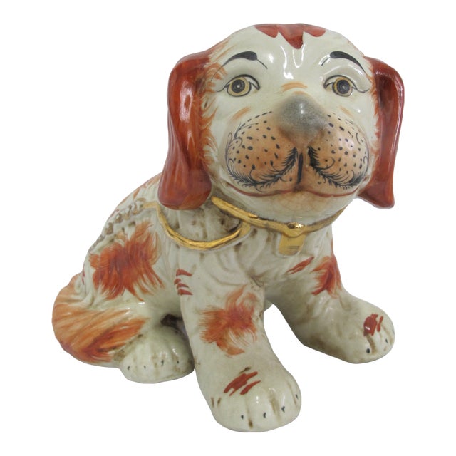 Large Staffordshire King Charles Style Spaniel Dog Figurine For Sale