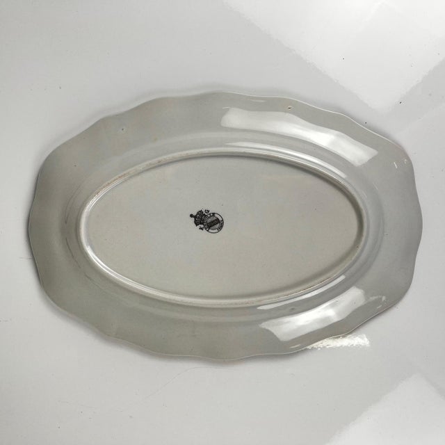 1980s Small Oval Réverbère Model Dish with Flat End from KG Lunéville, 1980s For Sale - Image 5 of 8