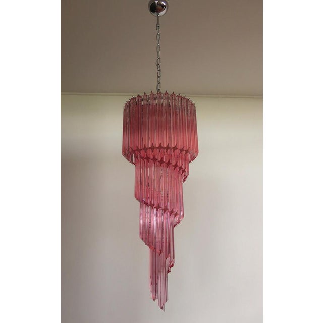 Mid-Century Modern Murano Glass Prism Chandelier, 1990s For Sale - Image 3 of 15