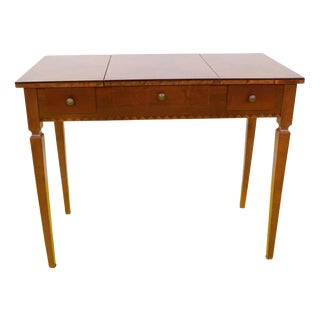 Louis XVI Inlaid Vanity with Mirror and Drawers For Sale