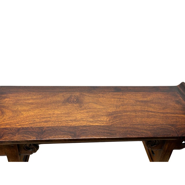 Brown 22" Brown Wood Rectangular Ru Yi Point Edge Display Stand Riser For Sale - Image 8 of 9