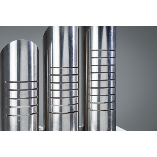 Triple Column Table Lamp in Stainless Steel attributed to Goffredo Reggiani, 1960s For Sale - Image 17 of 18