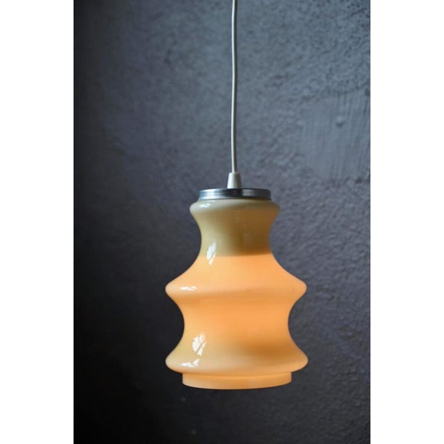 1960s Bohemian Cream-Colored Opaline Glass Pendant Light, 1960s For Sale - Image 5 of 18