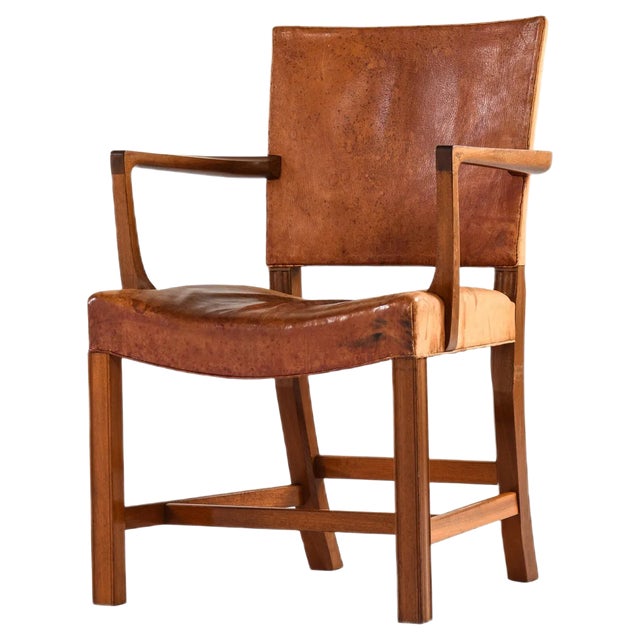 Model 3758a or The Red Chair by Kaare Klint for Rud. Rasmussen For Sale