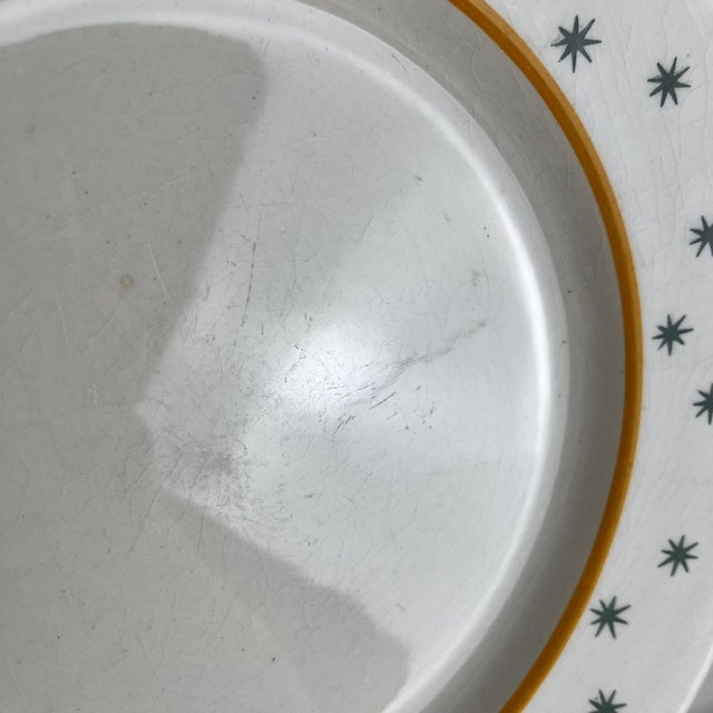 Ceramic Primefleur Design Constellation Model Dinner Plates from Gien, 1950, Set of 6 For Sale - Image 7 of 11