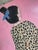 1970s Original Contemporary Folk Art Painting of Girl in Leopard Print Dress on Pink Background For Sale - Image 4 of 9