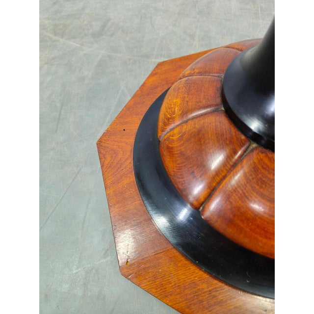 Art Deco Italian Wood and Metal Floor Lamp with Side Table, 1940s For Sale - Image 11 of 17