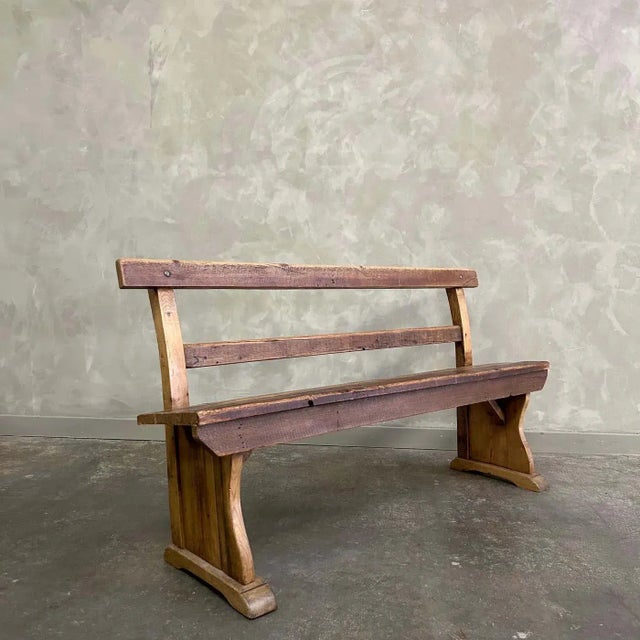 Early 19th Century Pine Settle Bench For Sale - Image 4 of 12