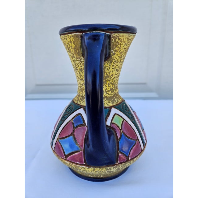 Amphora Colorful "Church Window" Czechoslovakian Style Pitcher For Sale - Image 4 of 9