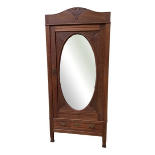 Antique Art Nouveau Linen Wardrobe, 1910 For Sale