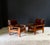 Vintage Midcentury Modern Design Leather & Teak Lounge Chair set of 2 - Set 2. Made in Germany, 1960's period. Teak wooden...
