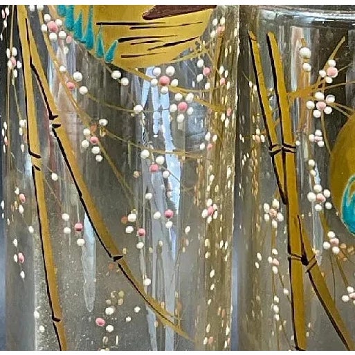 Antique French Baccarat Enameled Glass Vase For Sale - Image 4 of 5