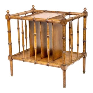 Vintage Faux Bamboo Magazine Rack For Sale