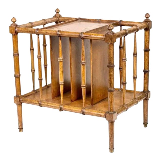 Vintage Faux Bamboo Magazine Rack For Sale
