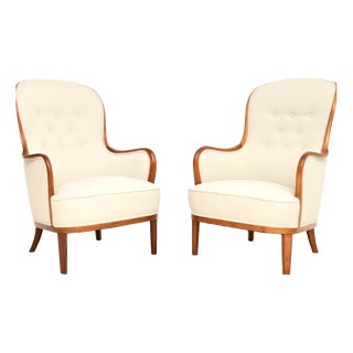 Vintage Swedish Chairs by Carl Malmsten, 1940s, Set of 2 For Sale