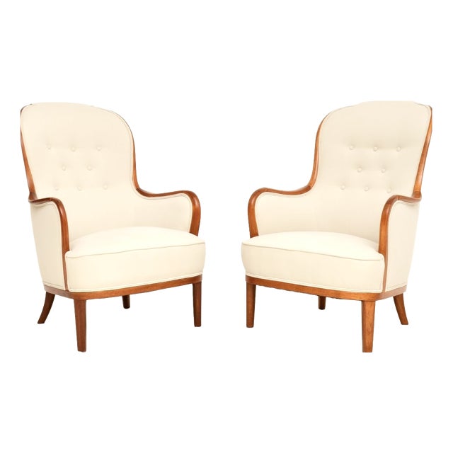 Vintage Swedish Chairs by Carl Malmsten, 1940s, Set of 2 For Sale
