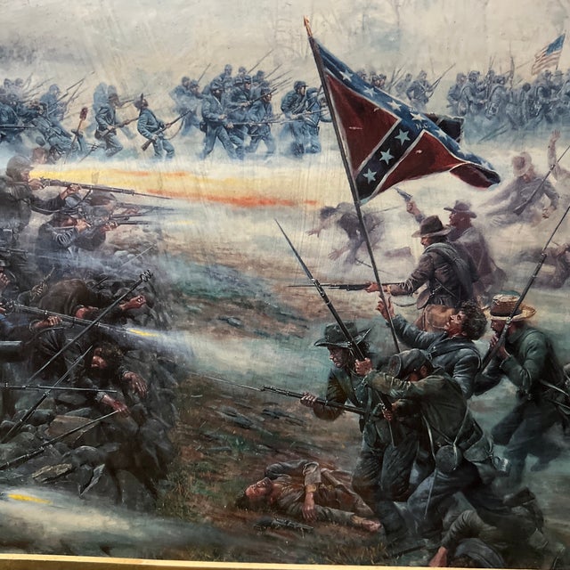 Offset Print of Mort Kunstler Art Titled the High Water Mark Made in 1986 Framed Under Glass For Sale In Washington DC - Image 6 of 9