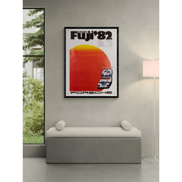 The piece this original 1982 porsche motorsport poster celebrates the 6 hours of fuji endurance race. Designed by gruppe c...