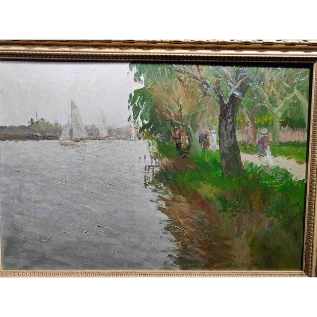 Impressionist Landscape, 20th Century, Oil Painting, Framed For Sale - Image 3 of 10