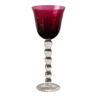 1990s St. Louis Amethyst Hock Wine Glass — Bubbles Collection For Sale