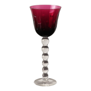 1990s St. Louis Amethyst Hock Wine Glass — Bubbles Collection