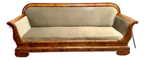 Late 19th Century Empire Sofa – Reupholstered in Luxurious Gray Velvet