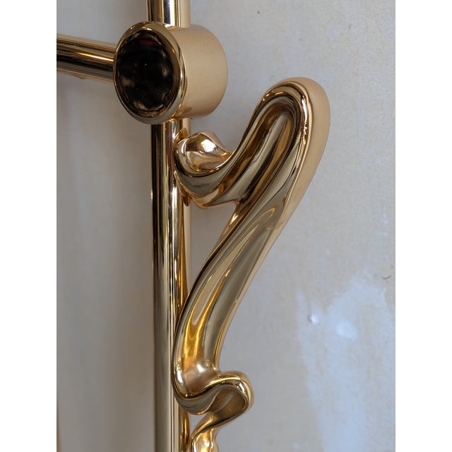 Late 20th Century Art Nouveau King Brass Bed Frame by Elliott's Designs For Sale - Image 9 of 18