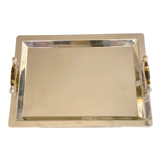 Ralph Lauren Wentworth Silver Tortoise Handle Tray For Sale