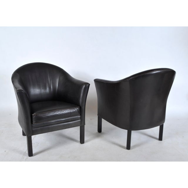 Black Leather Model MH80 Queen Chairs by Lars Kalmar for Mogens Hansen, Denmark, 1970s, Set of 2 For Sale - Image 8 of 18