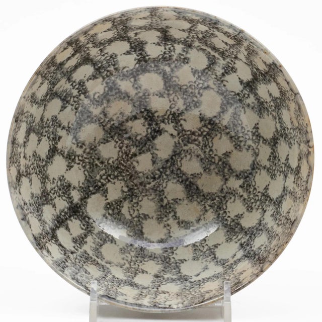 Antique Early 19th Century English Spongeware Spatterware Smoke Decorated Bowl For Sale - Image 4 of 6