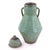 Pair Large Moroccan Turquoise Crackle Glaze Lidded Ceramic Urns For Sale - Image 4 of 12