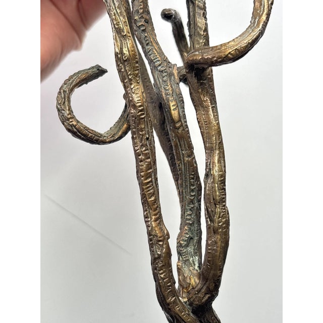 Bronze Vintage Chinese Porcelain Cloisonné Vase Bronze Stand Vines Floral Famille For Sale - Image 8 of 10