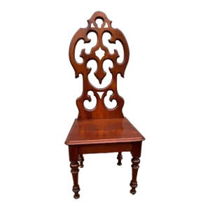 Early 20th Century Gothic Cathedral Back Wooden Chair