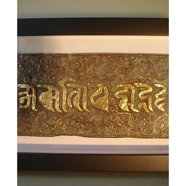Antique Nepalese Sutra Cover - Lantsa For Sale - Image 4 of 9