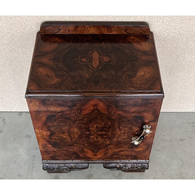 1950s Art Deco Nightstands with Ebonized Base, 1950s, Set of 2 For Sale - Image 5 of 11