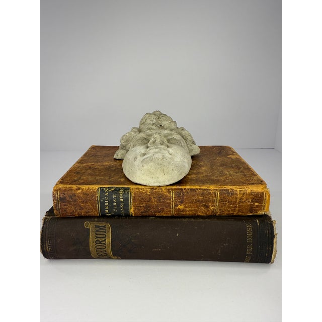 Contemporary 1990s Concrete Decorative Greek Face Mask Wall Hanging For Sale - Image 3 of 4