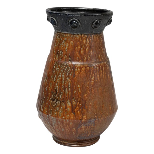 20th Century European Drip Glaze Ceramic Vase For Sale