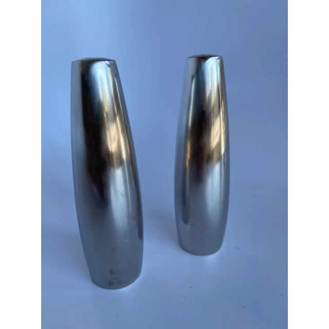 Vintage Danish Modern stainless steel salt and pepper shakers Dansk Design, Igq Denmark