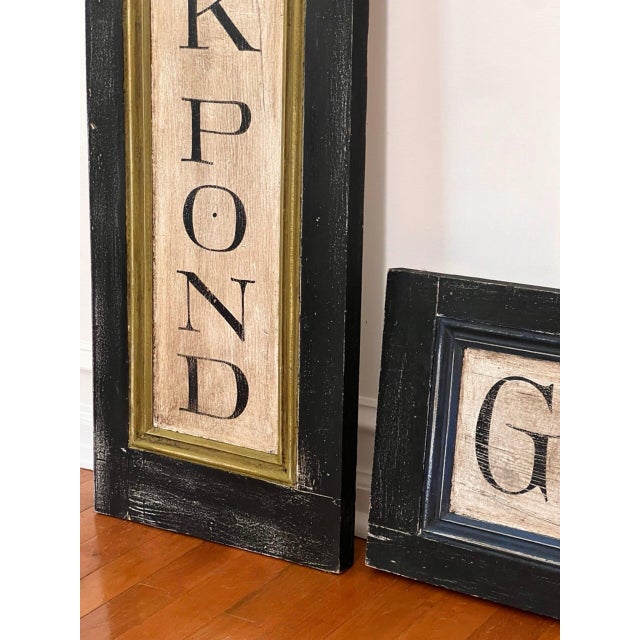 Wood Pair of Large Vintage Painted Wood Coastal Nantucket Wall Signs, 2000 For Sale - Image 7 of 9